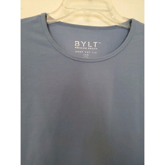 BYLT Premium Basics Lux T-Shirt Sz XL Drop Cut Long Sleeve Stretch Active Gray - Picture 3 of 16